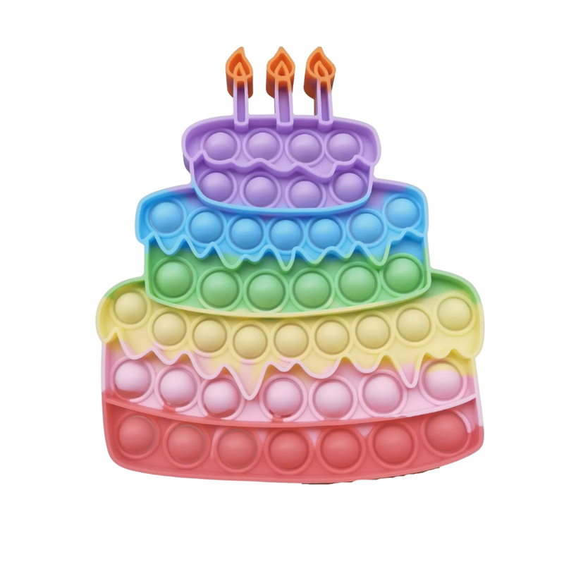 Pop It Fidget Toy Rainbow Birthday Cake