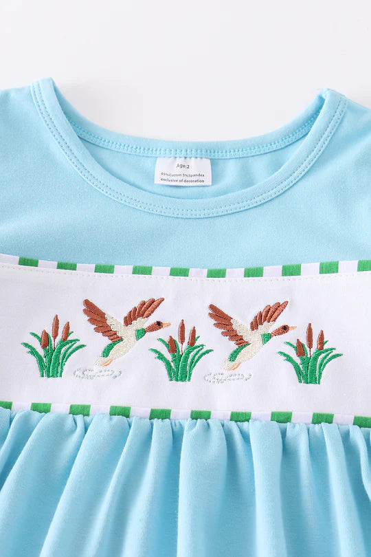 STRIPE DUCK EMBROIDERY GIRL SET