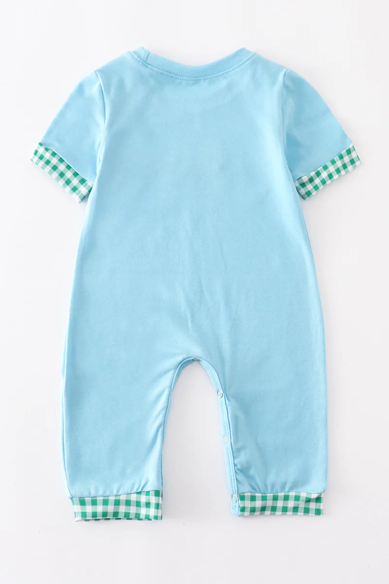 STRIPE DUCK EMBROIDERED BOY ROMPER