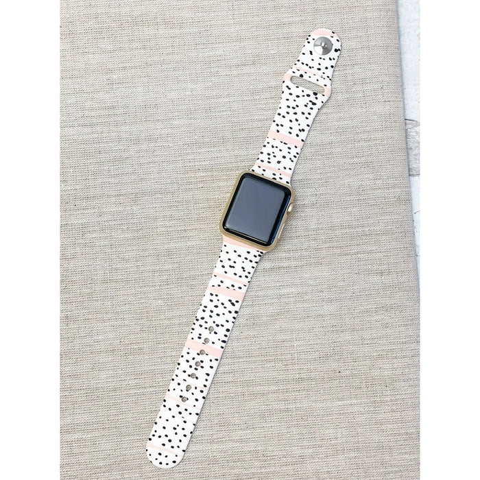 Pink and Black Spotted Watch Band