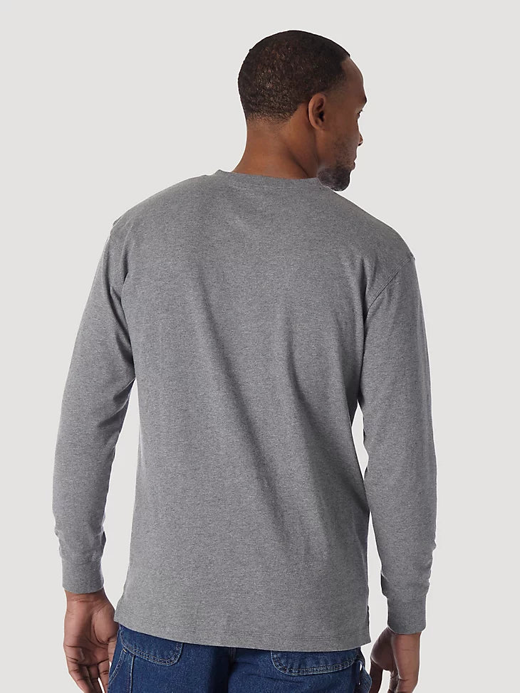 Wrangler Charcoal Grey RIGGS WORKWEAR® Long Sleeve Henley