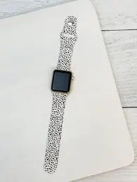 Black and White Spotted Watch Band
