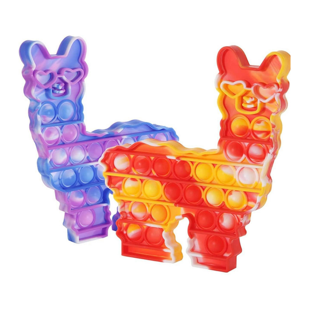 Pop It Fidget Tye Dye Llama Alpaca "Red"