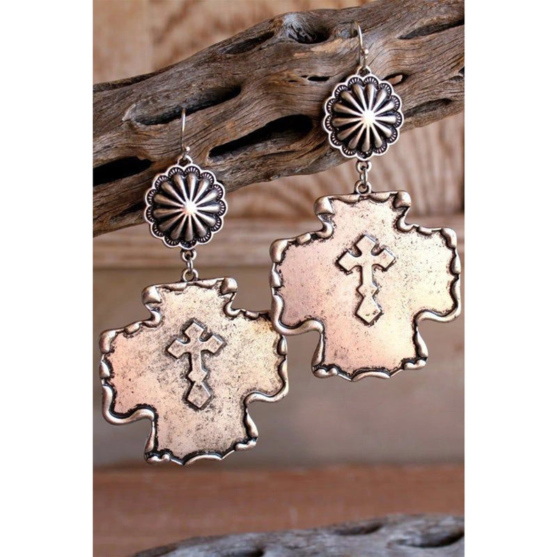 Vintage Cross Dangle Earrings