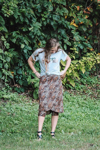 Leopard Wrap Skirt with Capri Leggings