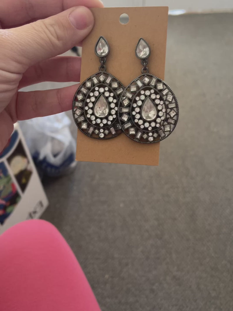 Pageant/Prom Earrings - Charcoal