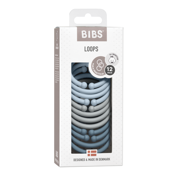 BIBS Loops 12 PK Baby Blue / Cloud