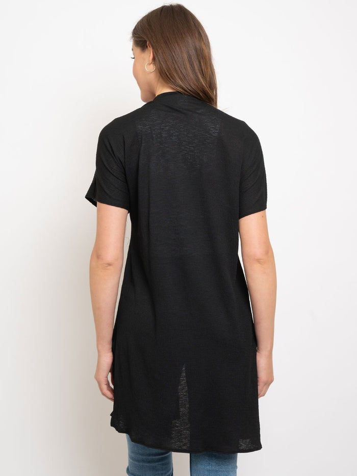 Black Short Sleeve Cardigan