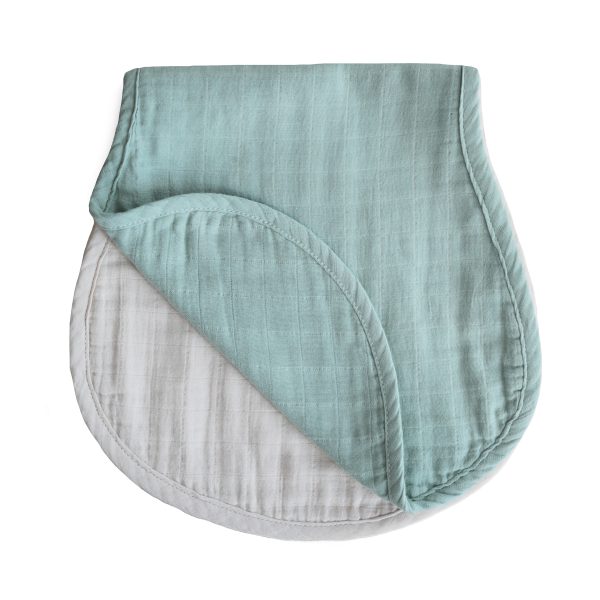 Mushie Burp Cloth Set - Roman Green/Fog