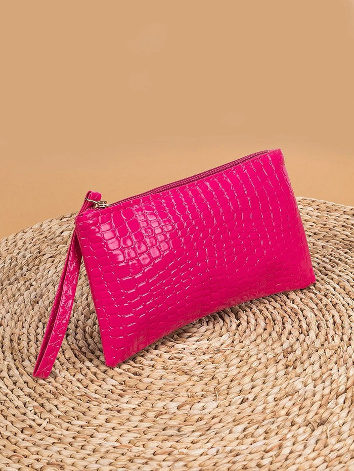 Hot Pink Small Bag with Wristlet Strap