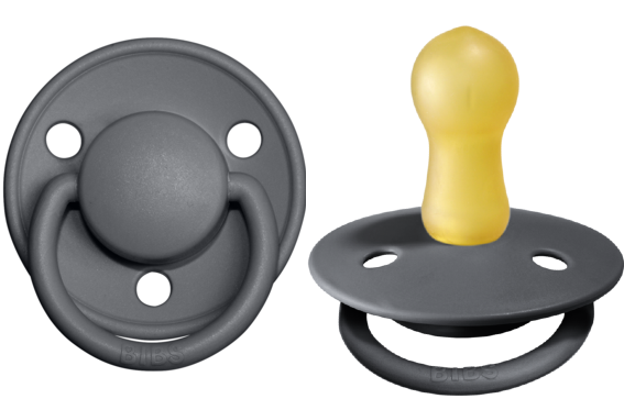 BIBS DE LUX Natural Rubber 2 Pack Pacifier "Iron"