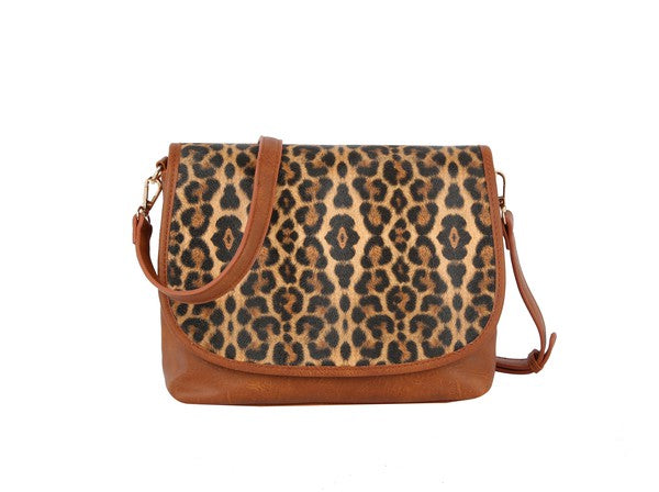 Brown Leopard Crossbody Messenger bag