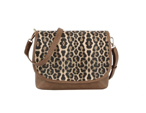 Stone Leopard Crossbody Messenger bag