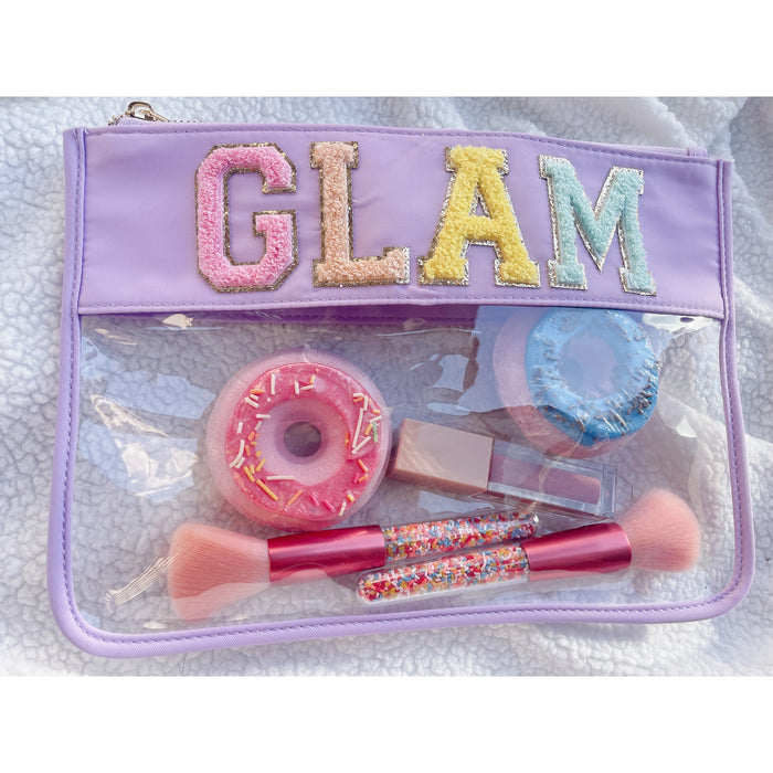 GLAM Lilac Clear Luxury Nylon Pouch