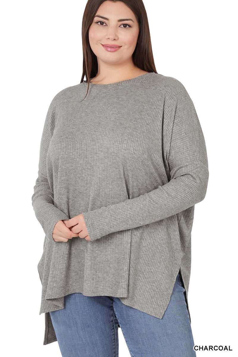 Charcoal Ribbed Sweater