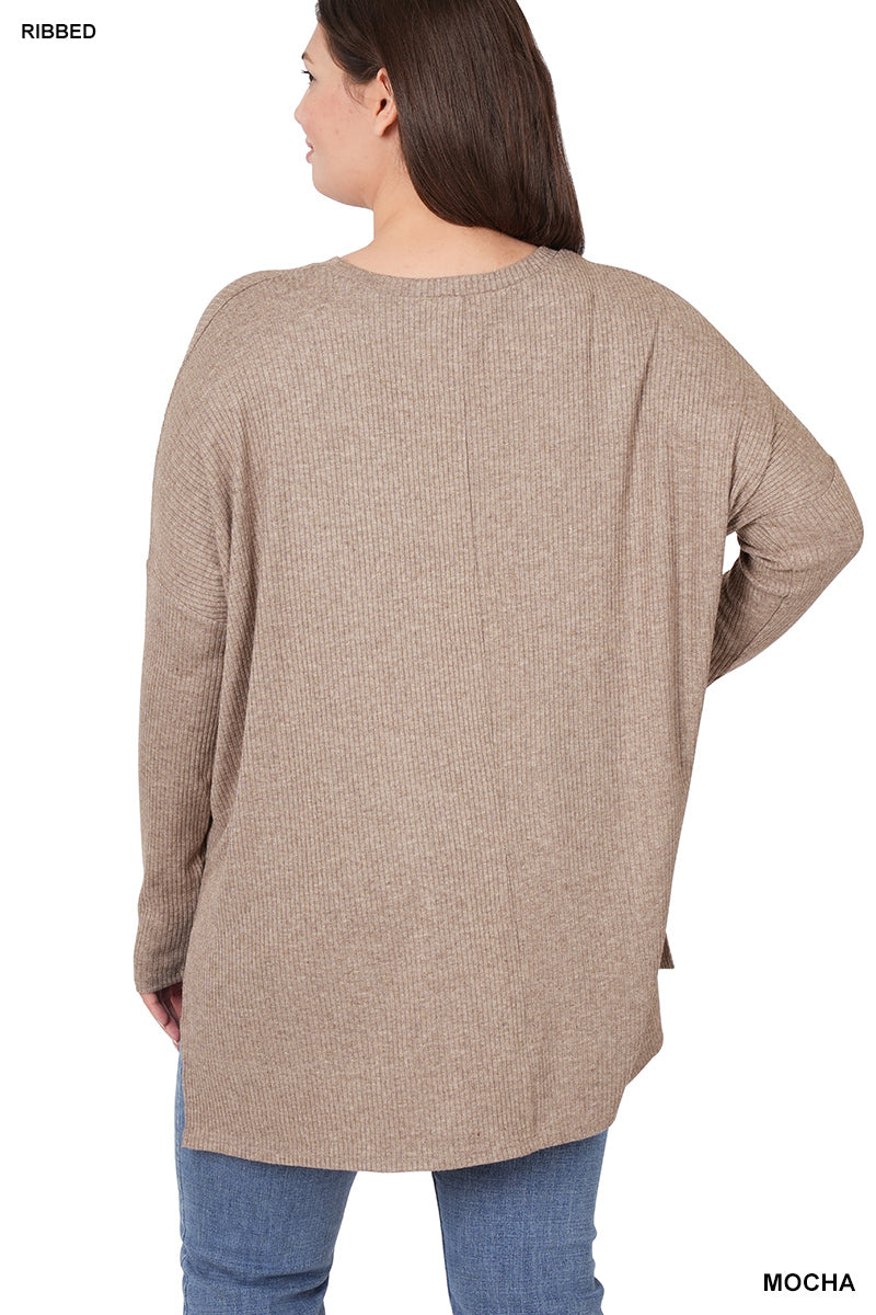 Mocha Ribbed Sweater