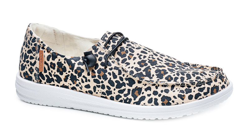 Corkys Womens Kayak Casual Slip On Sneakers "Leopard"