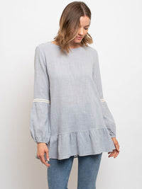 LONG SLEEVE CROCKET DETAIL SLEEVES TOP