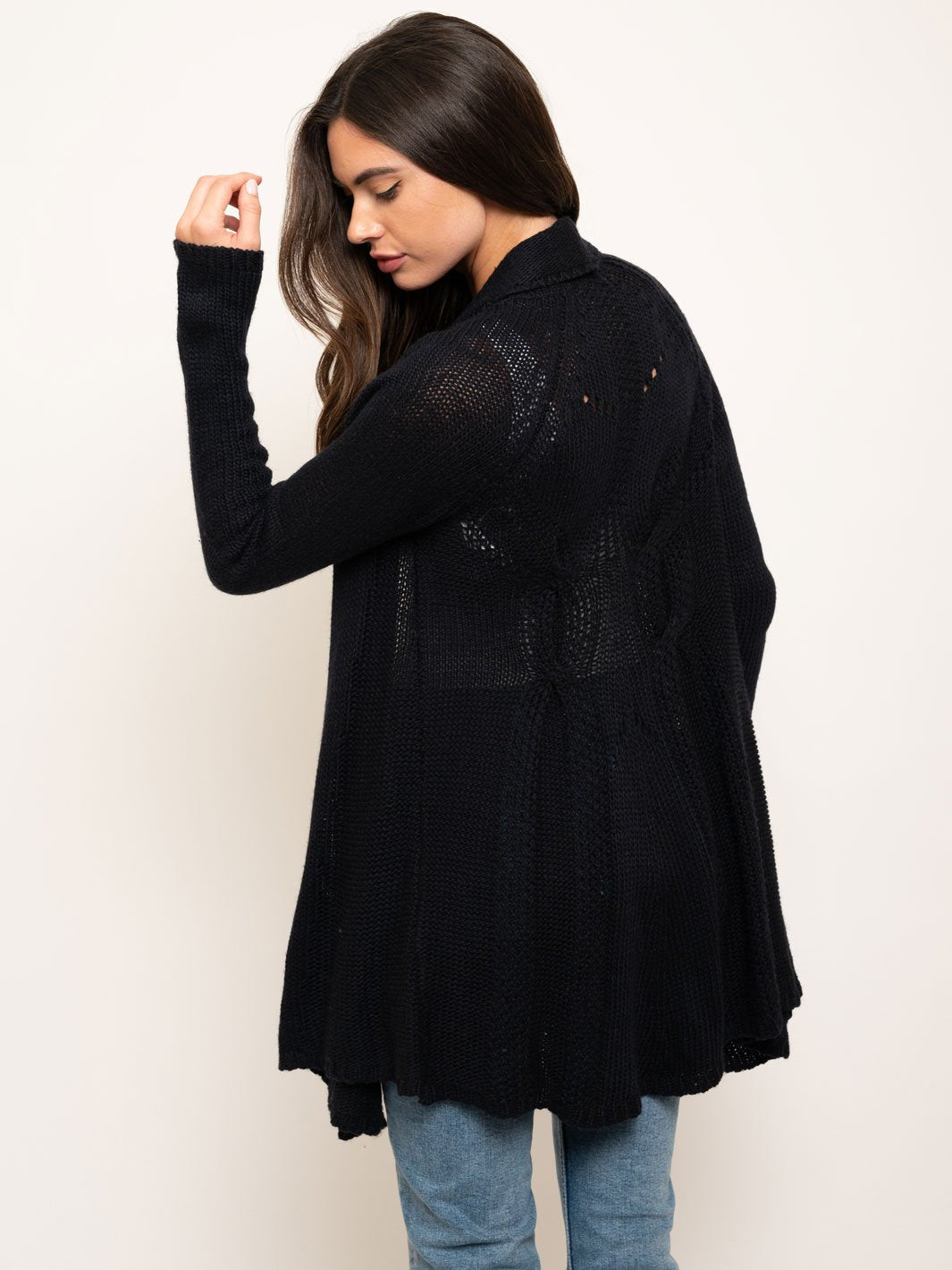 Navy Long Sleeve Pocket Cardigan