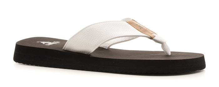 Corkys White Womens Ladybug Slip-on Fashion Flip-Flop Sandal