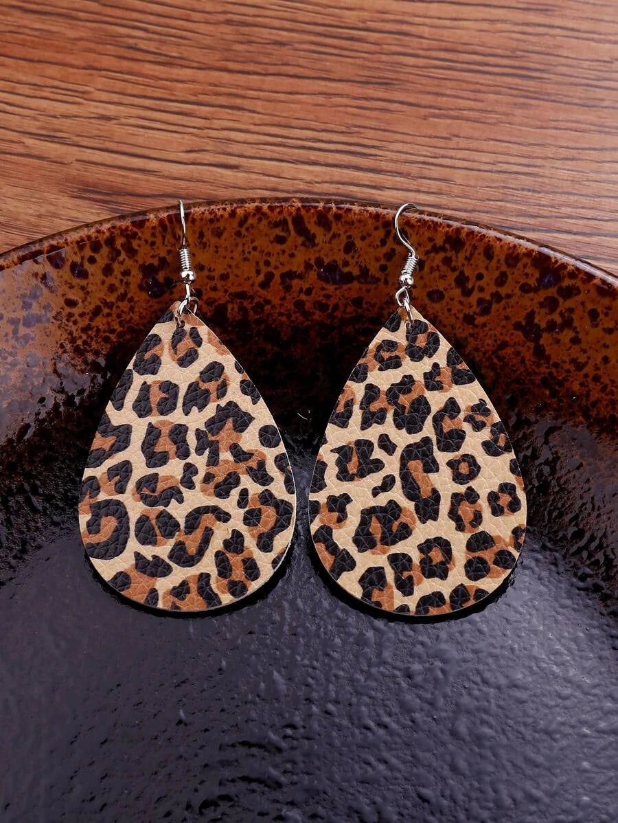 Leopard Print StampDrop  Earrings