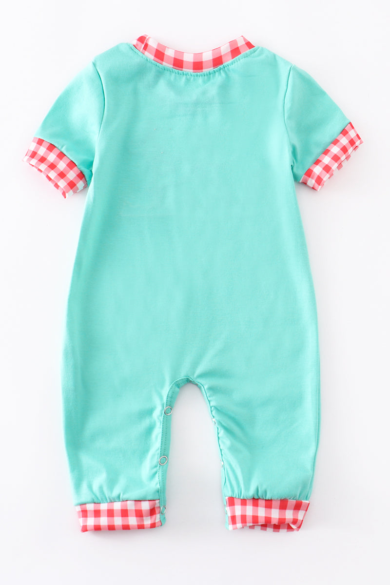 MINT DOG EMBROIDERY BOY ROMPER