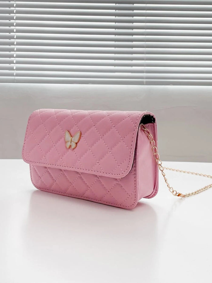 Pink Quilted Butterfly Bag