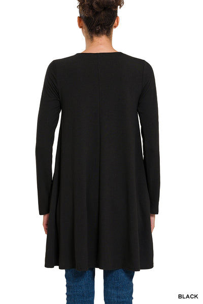 Black Long Sleeve Tunic Top