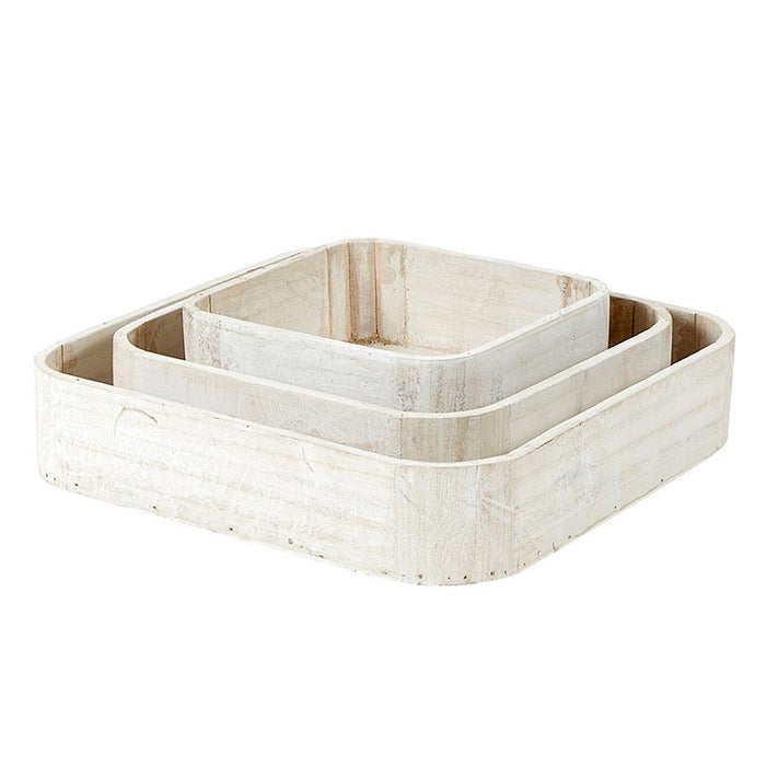 Square Wooden Tray 3pcs