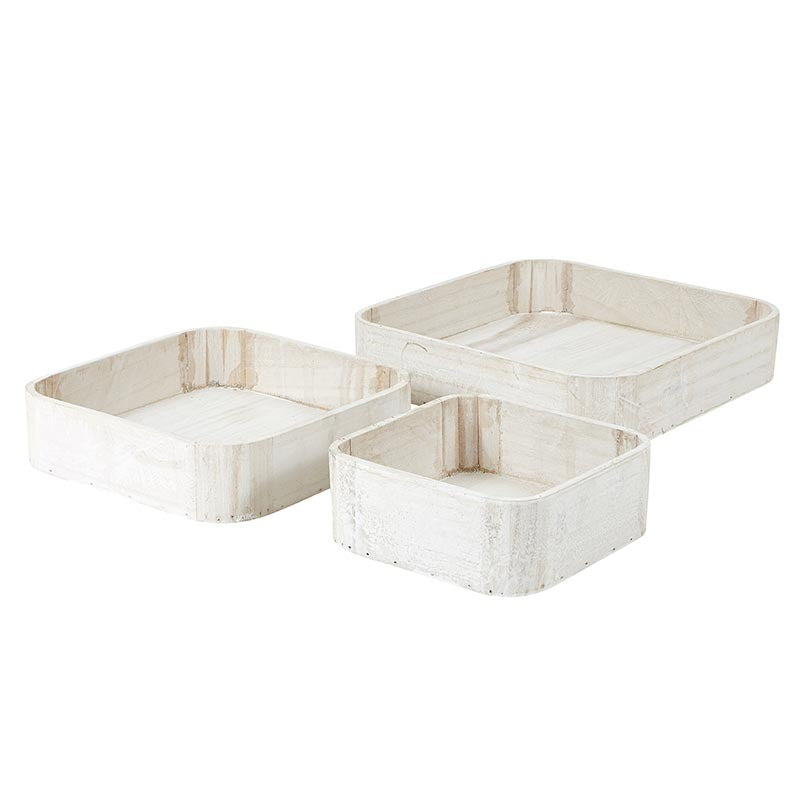 Square Wooden Tray 3pcs