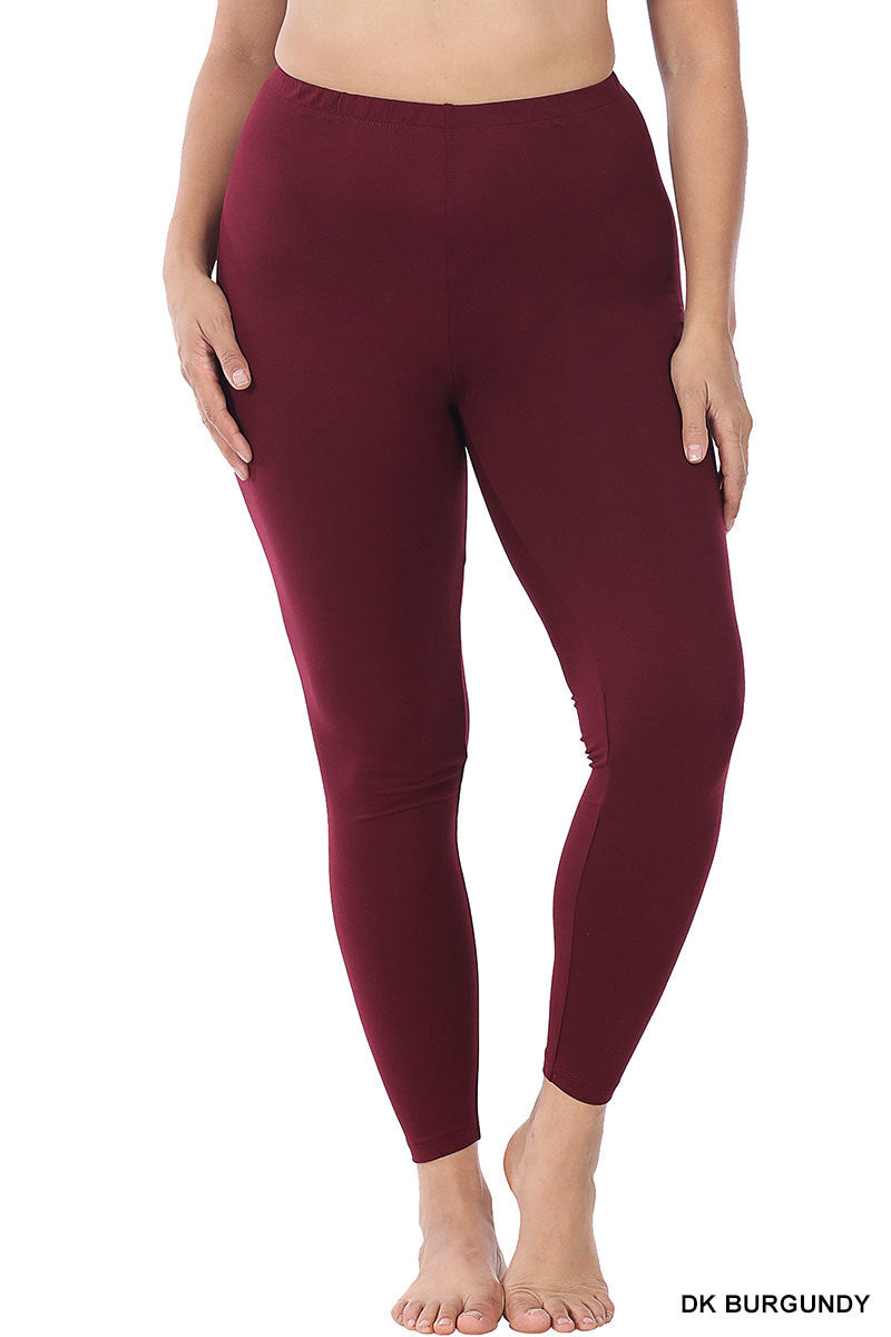 Caroline Full Length Leggings - Burgundy