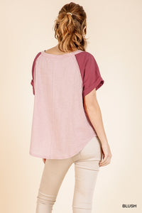 Blush Zig Zag Yoke Top