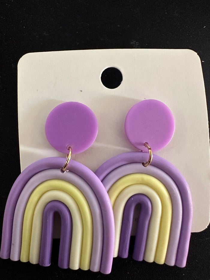 Purple Rainbow Earrings