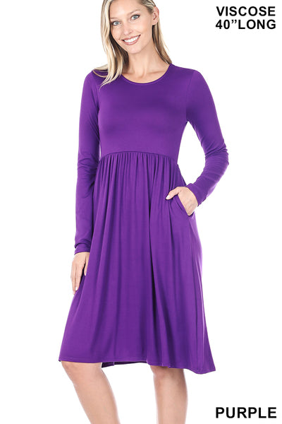 Purple Longsleeve Band Dress