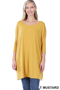 Curvy Boxy-T 3/4 Sleeve Top