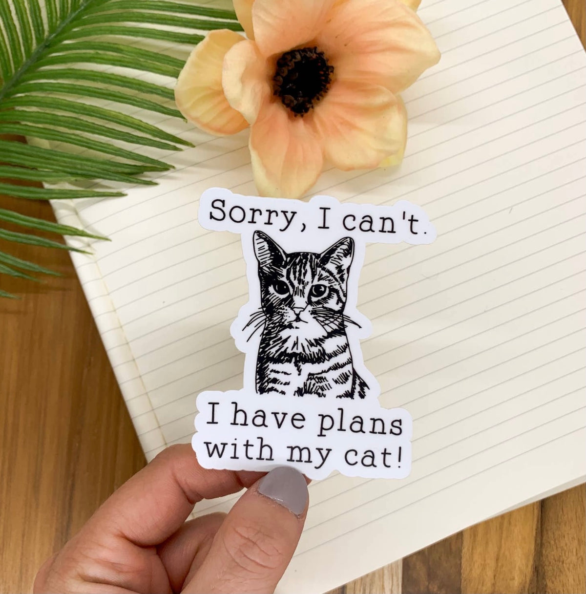 Plans With My Cat, Vinyl Sticker