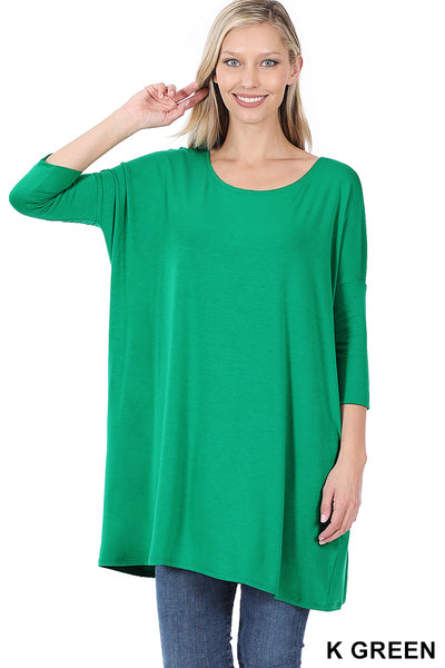 Curvy Boxy-T 3/4 Sleeve Top