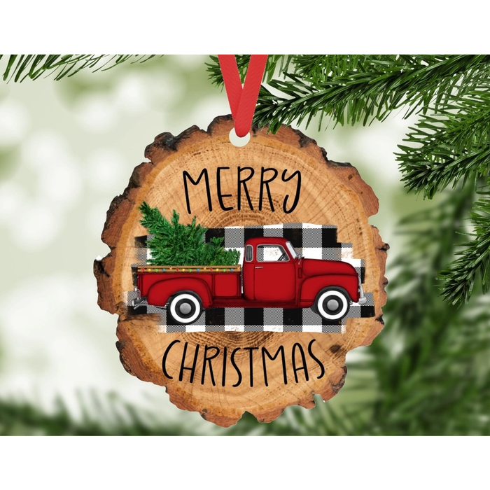 Merry Christmas Vintage Truck Ornament