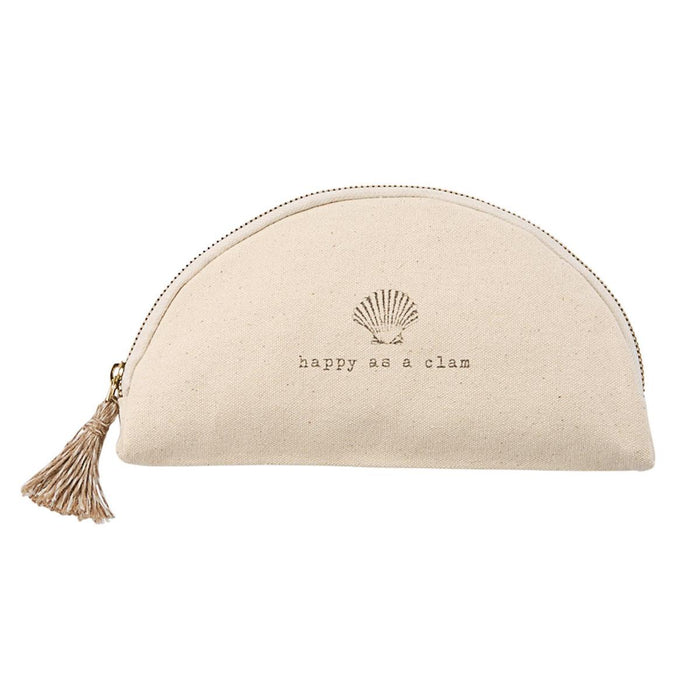 Mud Pie Happy Clam Shell Cosmetic Bag
