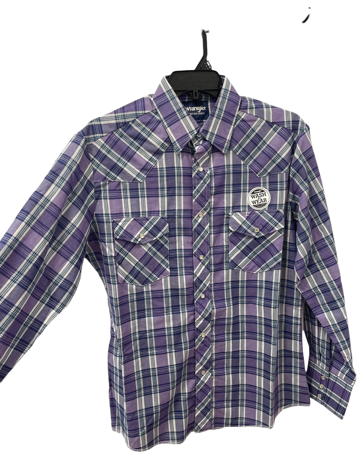 Wrangler Purple Plaid Sport Western Snap Shirt