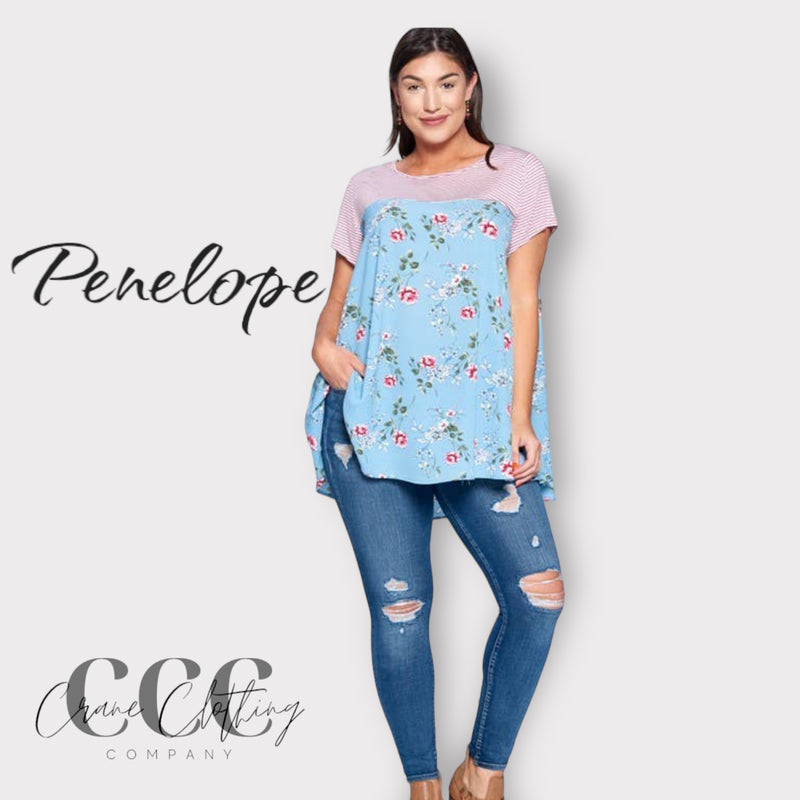 Penelope Curvy Floral Babydoll Tunic