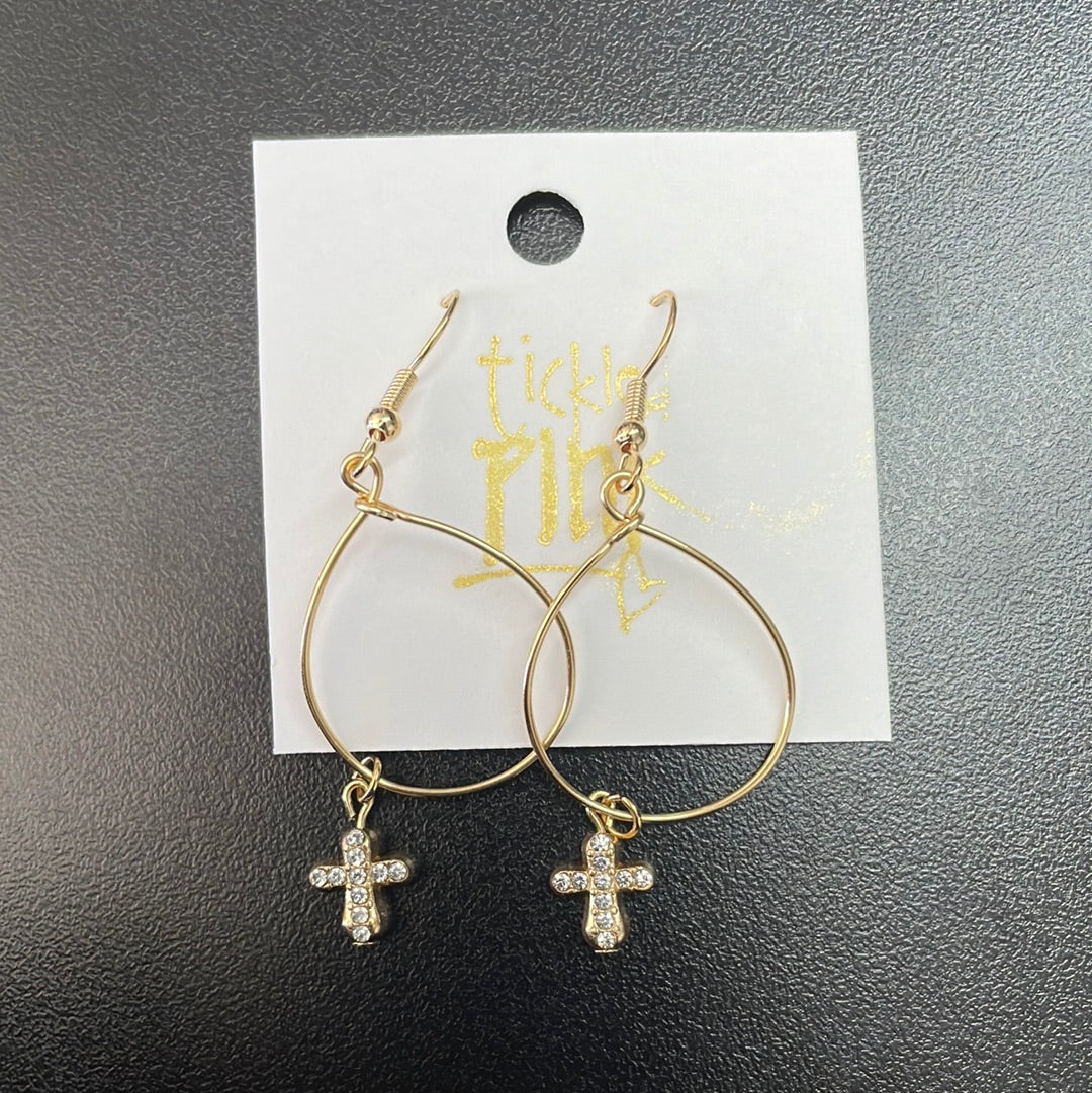 Cross Small Hoop Earrings