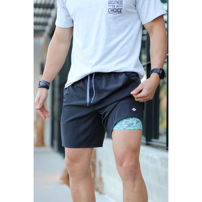 Burlebo Heather Black Athletic Shorts