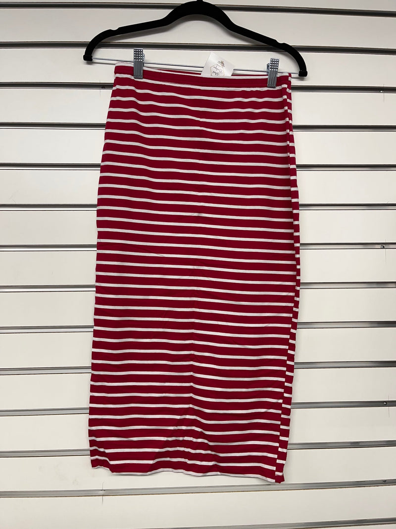 Striped Pencil Skirt -Red