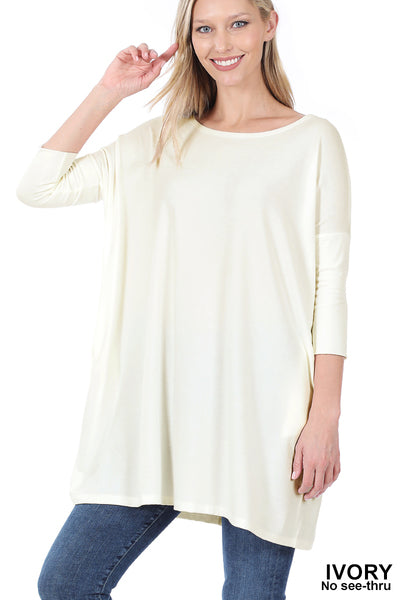 Curvy Boxy-T 3/4 Sleeve Top