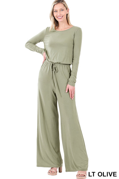 Solid Long Sleeve Jumpsuit