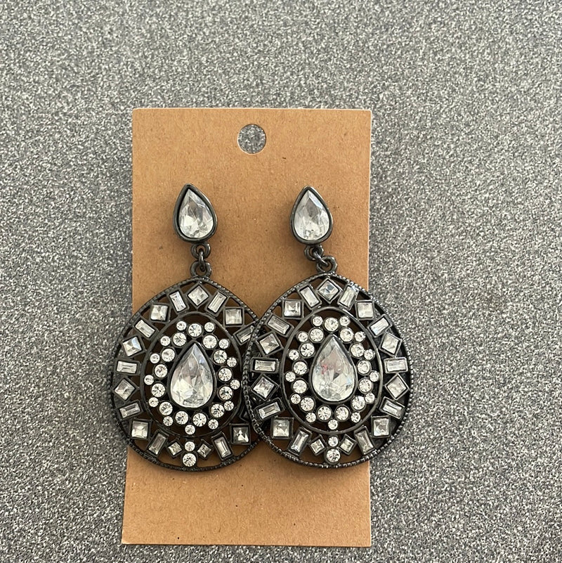 Pageant/Prom Earrings - Charcoal