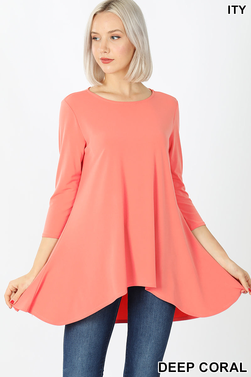 Ity High Low 3/4 Sleeve Top