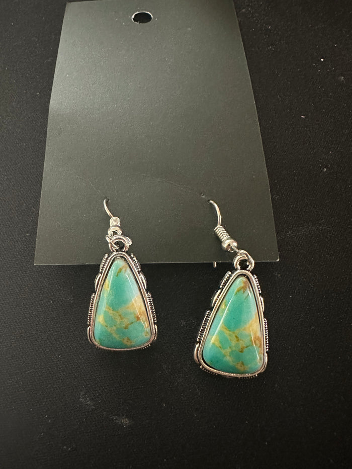 Vintage Silver/Turquoise Drop Earrings