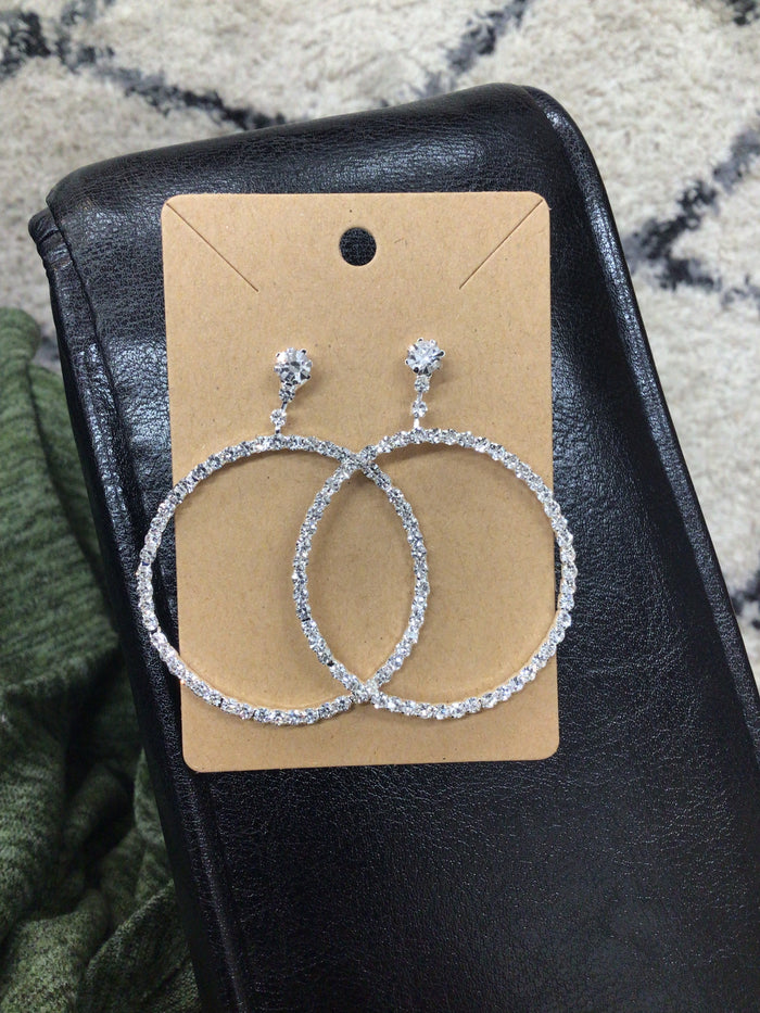 Rhinestone Circle Hoops